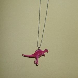 Red dinosaur necklace